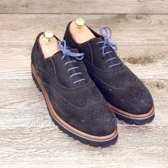 * NIB * $395 Nordstrom BRUNO MAGLI Oxford 8 M Black Suede * add $15 new Trees main image 5